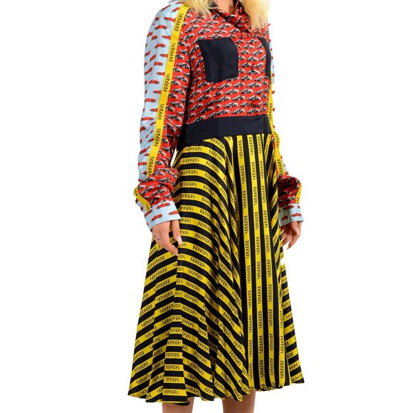 Scuderia Ferrari Women's 100% Silk Multi-Color Fit & Flare Dress US XL IT 46 - Picture 2 of 7